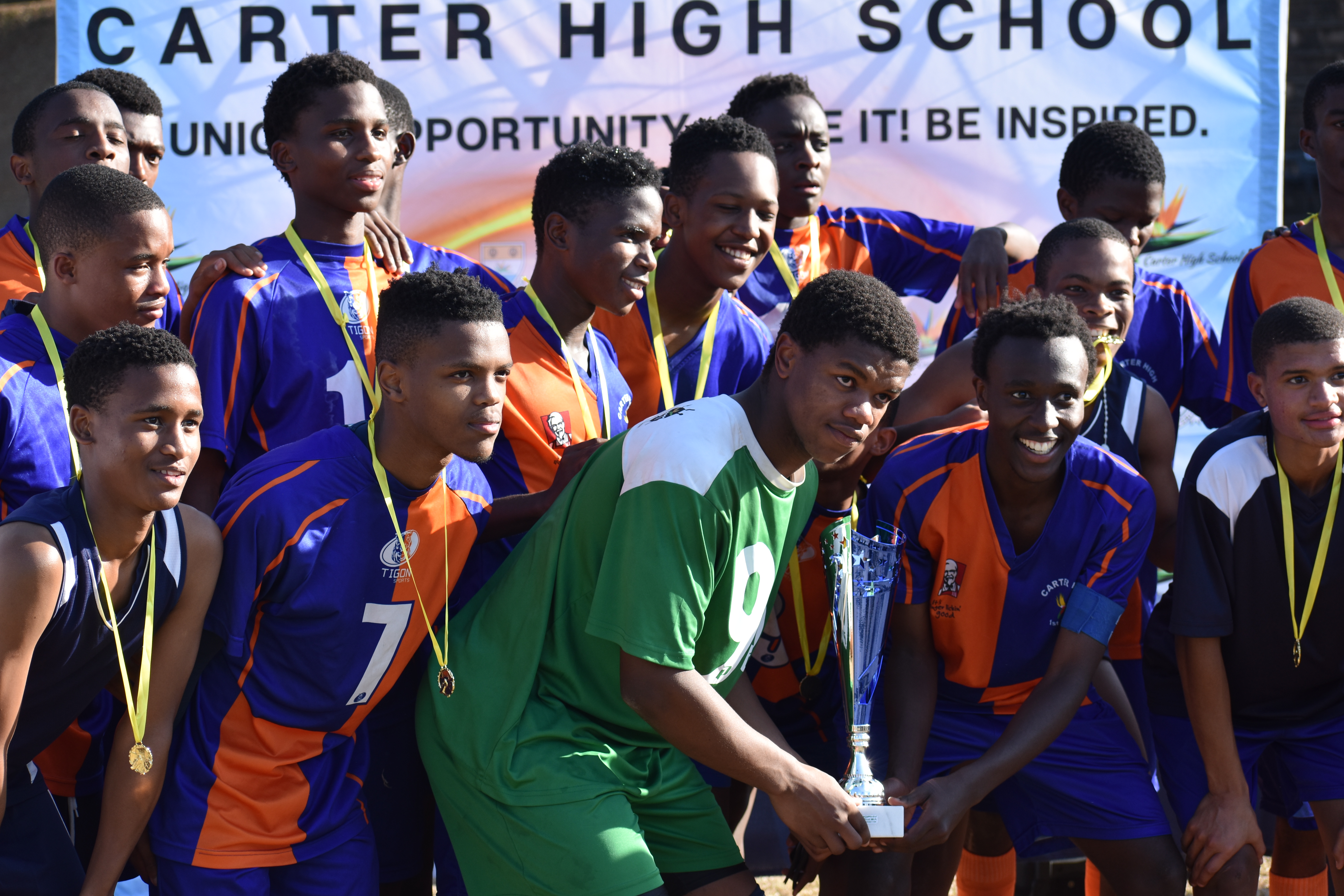 Carter High 1st Team Soccer Winning Super Cup